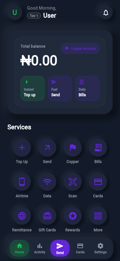 Original approved MamiPay mobile home design in dark mode